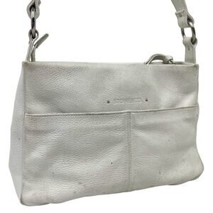 STONE & CO MOUNTAIN White Genuine Leather Shoulder Bag Purse Handbag Tote